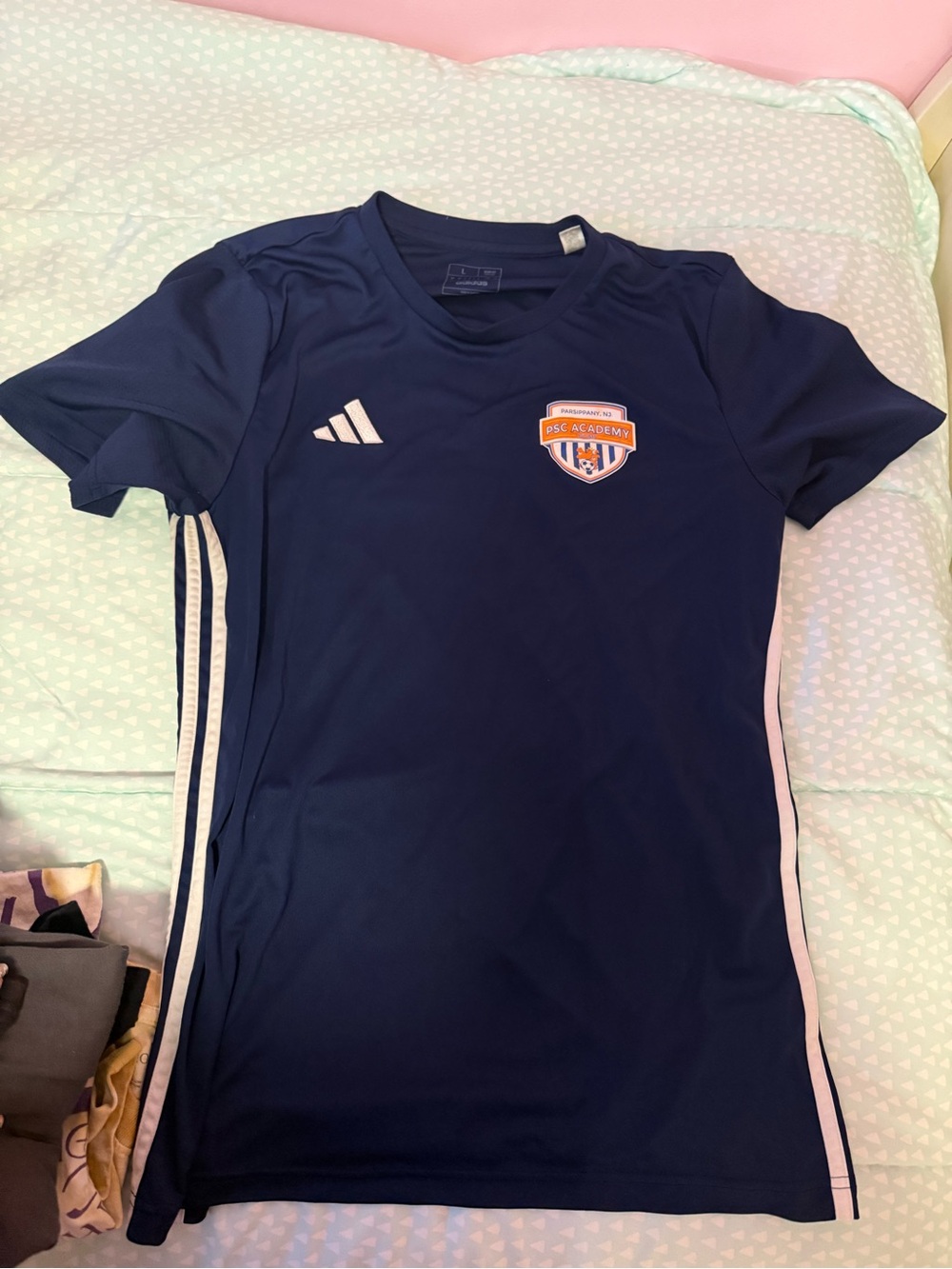 Adidas men’s Navy Short-Sleeve Soccer Jersey with PSC Academy Badge